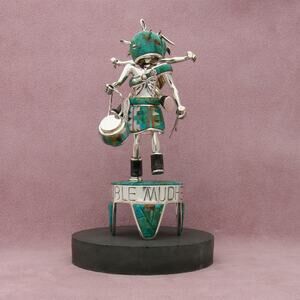 david freeland sterling silver turquoise double mudhead accessories kachina doll